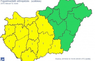 Késő délutánig érvényes a riasztás széllökések miatt