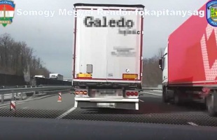Szabálytalanul előző kamionokat vettek videóra