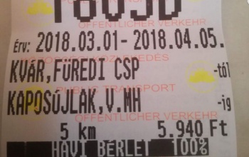Új a távolsági bérlet, fényre és hőre érzékeny papíron