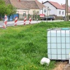 Fertőtlenítő pont a Győr-Moson-Sopron vármegyei Rábapordány településen Fotó: MTI/Krizsán Csaba