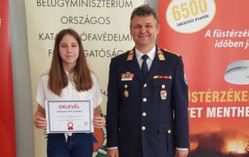 A nagyatádi Kliment Villő Zselyke lett a katasztrófavédelem Alkotói pályázatának különdíjasa