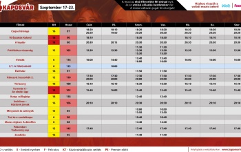 Kultik mozi műsora 09.17-09.23.