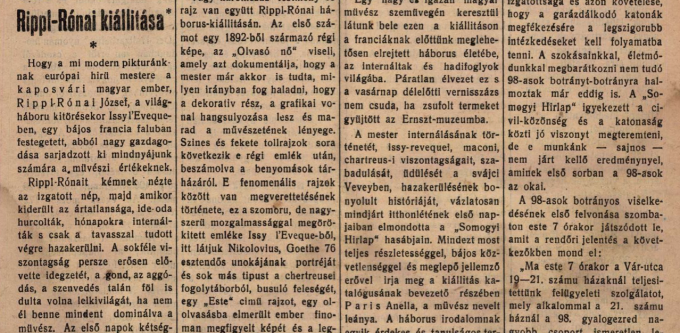 Rippl-Rónai-tárlat az Ernst Múzeumban