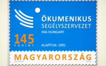 Alkalmi bélyeg a 25 éves Ökumenikus Segélyszervezet tiszteletére