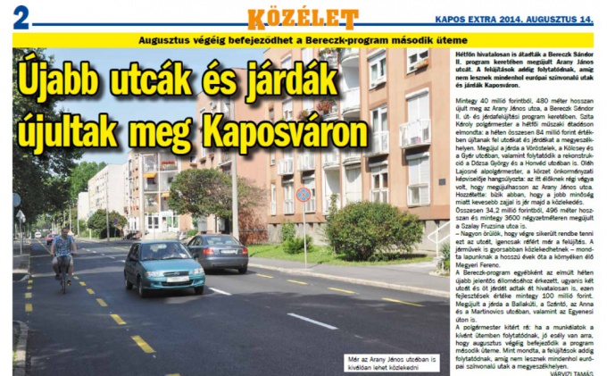 Tíz éve újult meg az Arany János utca