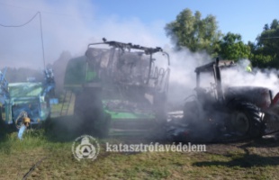 Mezőgazdasági gépek gyulladtak ki