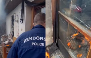 Egy kutyát és egy macskát mentettek ki a kaposvári rendőrök egy égő házból