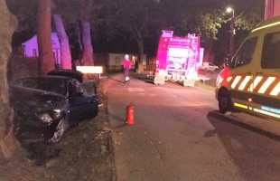 Fának csapódott egy autó Balatonszemesen