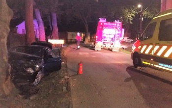 Fának csapódott egy autó Balatonszemesen