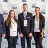 Balról jobbra: Kecskés Gábor felkészítő tanár, Horváth Rebeka, Frank Máté, Mihály Laura Dominika versenyzők és Sulyok Gábor felkészítő tanár. Fotó: Széchenyi Egyetem