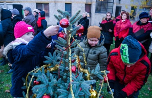 Advent első vasárnapján a Léva közben is feldíszítették a karácsonyfát