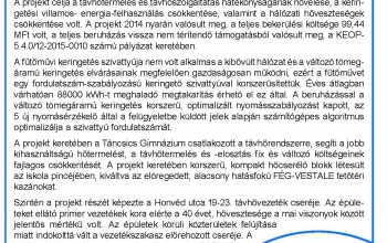 Kaposvári távfűtés energiahatékonyságának növelése