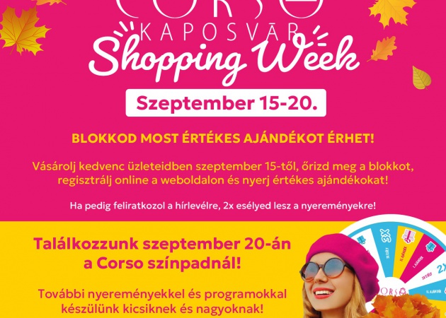 Őszi Shopping Week a Corso Kaposvárban!