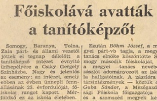 Ötven éve avatták főiskolává a tanítóképzőt