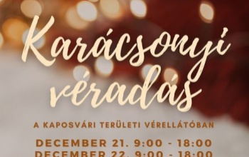 Ajándék jár a véradásért a kórházban karácsony előtt