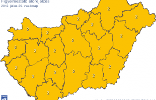 Hőség és vihar miatt is első fokú riasztás