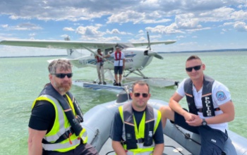 Nem mindennapi intézkedés a Balatonon: hidroplánt ellenőriztek a rendőrök