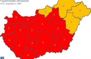 Hétfőre piros figyelmeztetés Somogyban is!