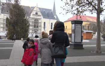 Igali diákok látogattak Kaposvárra, hogy megnézzék a város karácsonyfáját