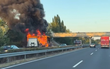Kamiontűz az M7-esen, Balatonboglárnál
