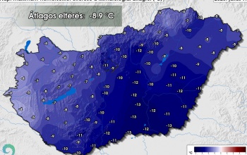 Átlagosan mintegy 9 Celsius-fokkal volt hűvösebb szerdán az ilyenkor szokásosnál