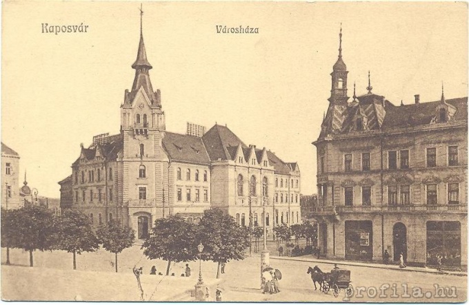 Október 23-án zászlódíszben fogadtuk Rákosit (Kaposvár 1904-ben)