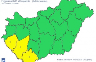 Somogyra felhőszakadás miatt adtak ki figyelmeztetést