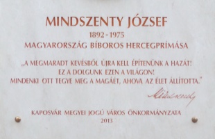 Tízéves a Mindszenty-emléktábla