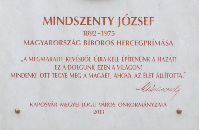 Tízéves a Mindszenty-emléktábla