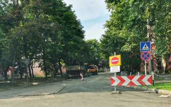 Munkálatok az Arany János utcai körforgalomnál