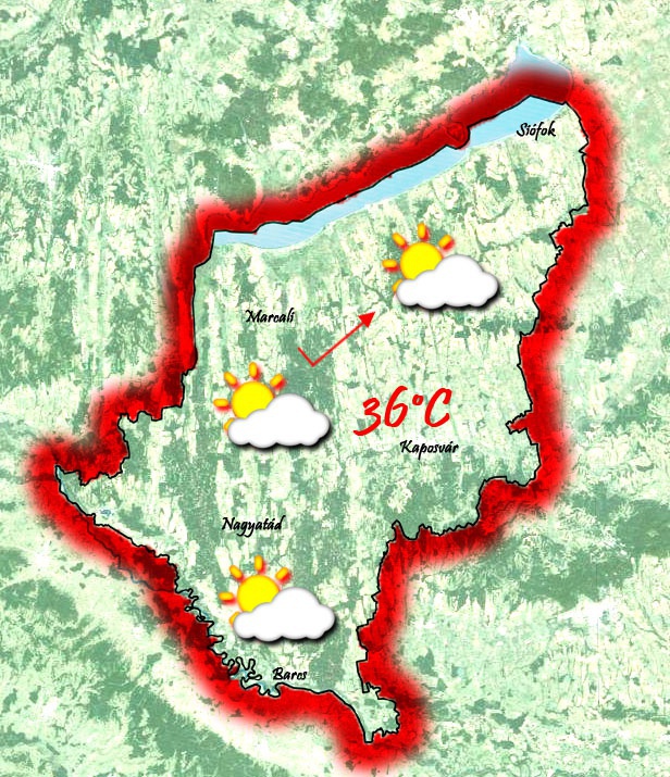 Az OMSZ harmadfokú figyelmeztetést adott ki hőségre. A napi középhőmérséklet 27 °C felett alakul.