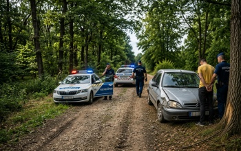 Menekülés közben ült át a jobb oldali utasülésre, majd fának ütközött