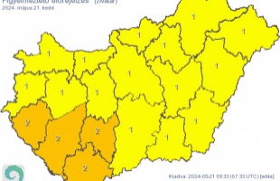 Zivatarokra figyelmeztet a meteorológia