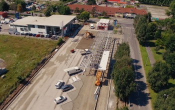 IBUPU: épül a konténer-váróterem az ideiglenes buszpályaudvaron
