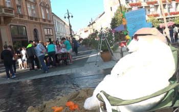Klímanap Kaposváron: a jegesmedve alatt már elolvadt a jég