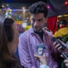 Nagy Dávid listavezető a Magyar Kétfarkú Kutya Párt (MKKP) eredményváró rendezvényén (Fotó: MTI/Balázs Attila)