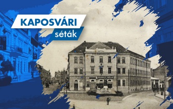 Emberek az épületek mögött