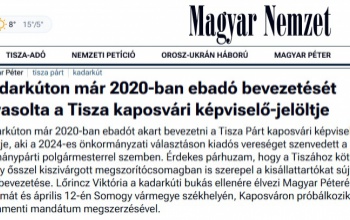 Magyar Nemzet: a Tisza kaposvári jelöltje már 2020-ban ebadó bevezetését vetette fel