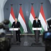 Orbán Viktor közös sajtótájékoztatót tart Nagy Elekkel, a Budapesti Kereskedelmi és Iparkamara elnökével (Fotó: MTI / Miniszterelnöki Kommunikációs Főosztály / Fischer Zoltán)