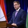 Gulyás Gergely, a Miniszterelnökséget vezető miniszter a Kormányinfón (Fotó: MTI/Hegedüs Róbert)