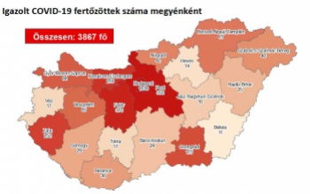 Koronavírus: 3867 főre nőtt a beazonosított fertőzöttek száma
