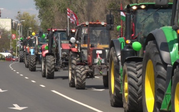 Traktorokkal vonultak végig a városon a mezőgazdasági végzős diákjai