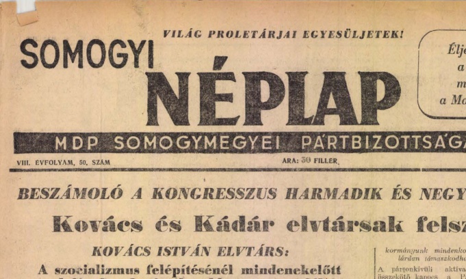 75 éve jelent meg az első Somogyi Néplap