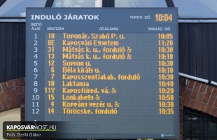Szerdán nem fog működni a dinamikus utastájékoztatás