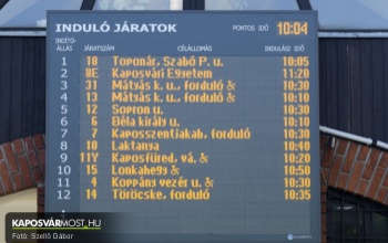 Szerdán nem fog működni a dinamikus utastájékoztatás