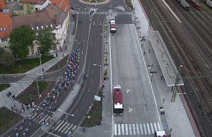 Így nézett ki a pilon tetejéről a Tour de Hongrie kaposvári szakasza - videó