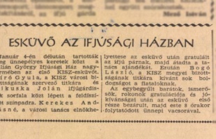Az első kaposvári „KISZ-esküvő”