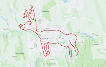 Biciklivel rajzolt valaki egy rénszarvast Kaposváron