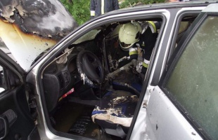 Kiégett egy autó a Rákóczi stadionnál