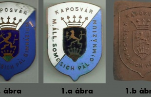 Egy patinás kaposvári iskola sapkajelvényei